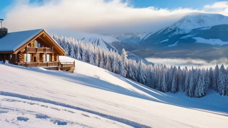 Un paisaje invernal vibrante con esquiadores