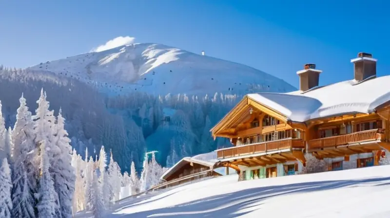 Un encantador paisaje invernal con montañas nevadas