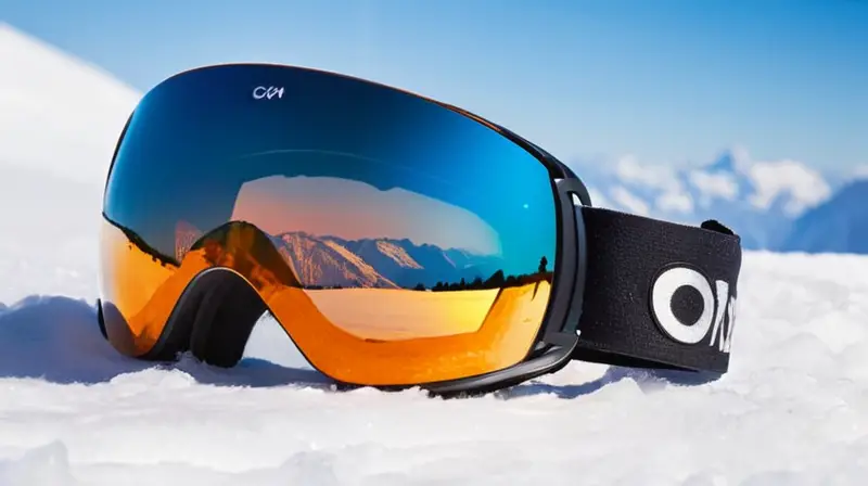 Gafas de esquí elegantes sobre la nieve