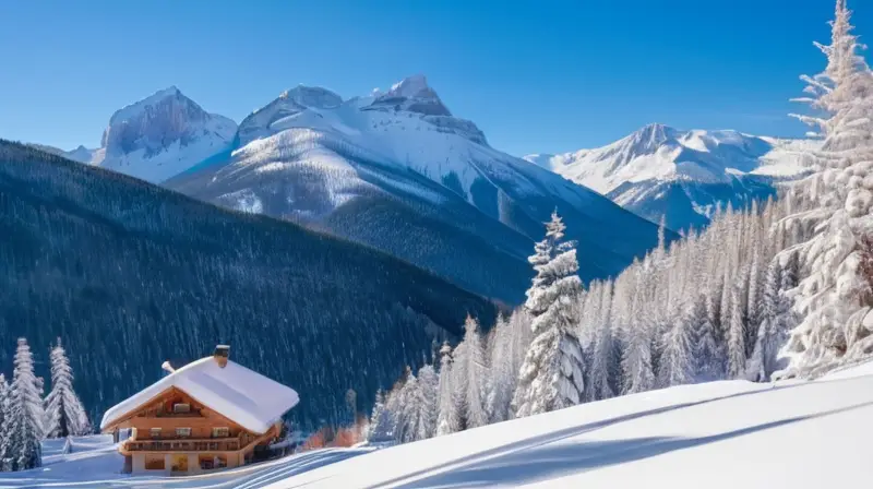 Un paisaje invernal de montañas cubiertas de nieve