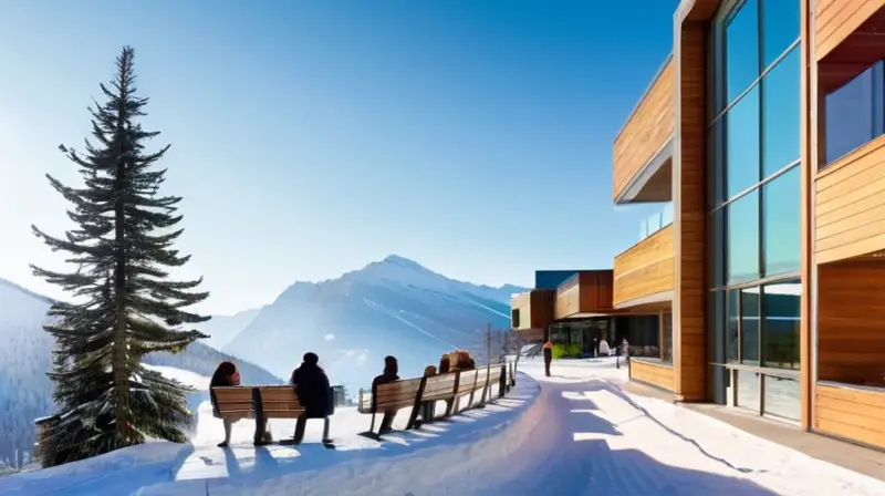 Un paisaje invernal combina montañas nevadas