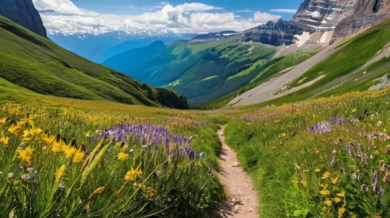 Un paisaje montañoso majestuoso con picos nevados