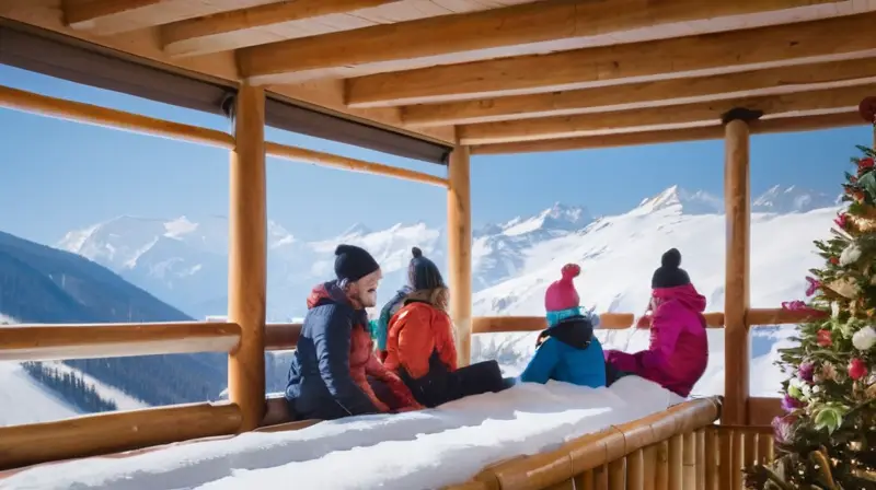 Un paisaje invernal vibrante con montañas nevadas