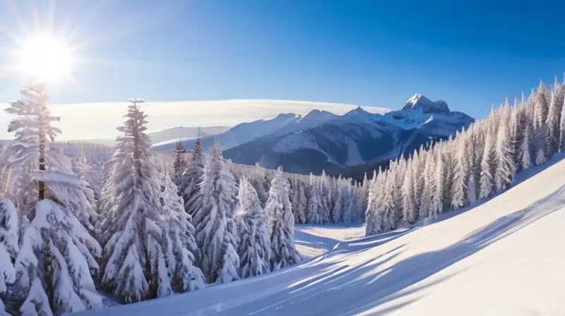 Un paisaje invernal de montañas cubiertas de nieve