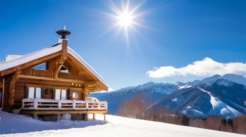 Un paisaje alpino invernal con montañas nevadas