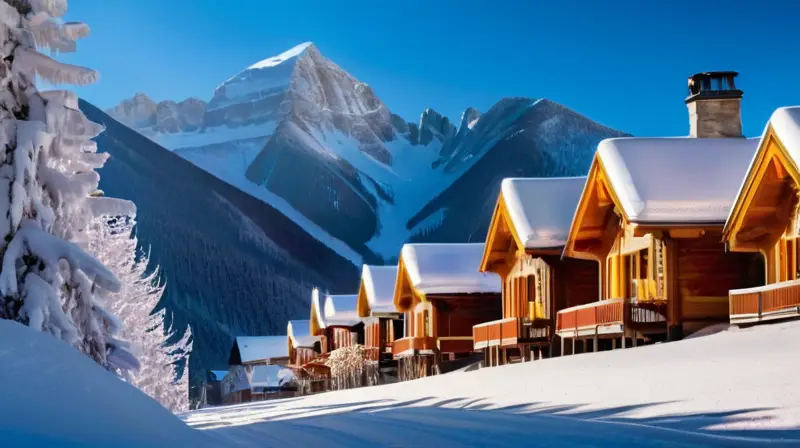 Un paisaje invernal sereno con montañas nevadas