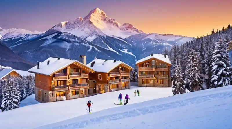 Un paisaje invernal vibrante con montañas nevadas