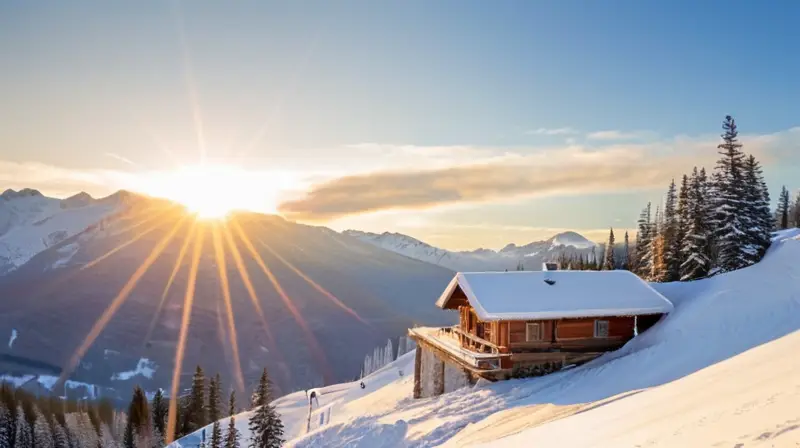 Un paisaje invernal de montañas cubiertas de nieve