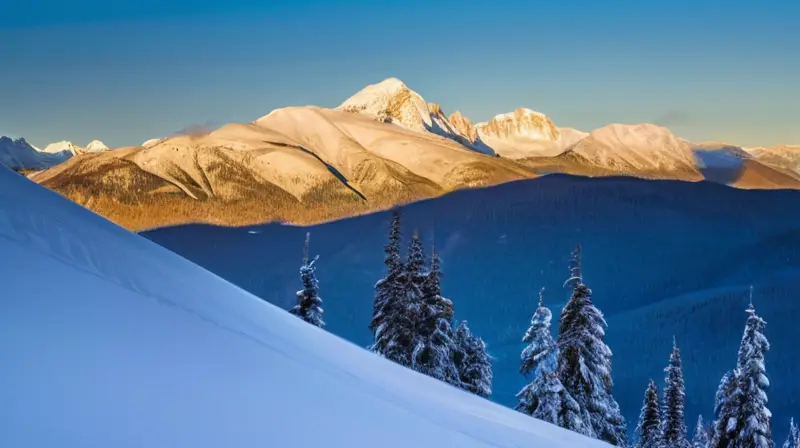 Un paisaje invernal impresionante con montañas nevadas