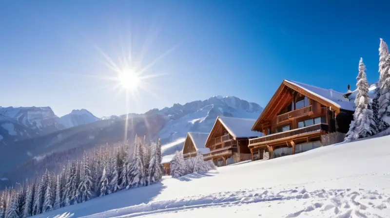 Un paisaje invernal con montañas nevadas