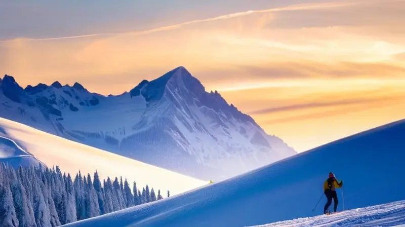 Un paisaje invernal sereno con montañas nevadas