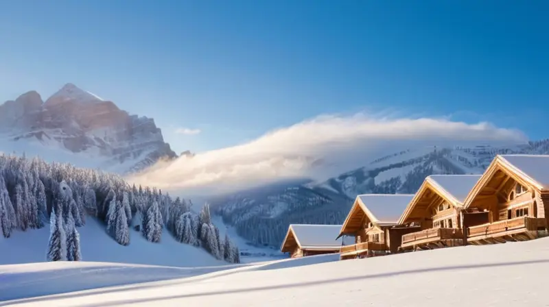 Montañas nevadas brillan bajo el sol