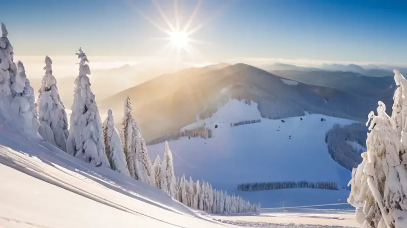 Un paisaje invernal de montañas nevadas