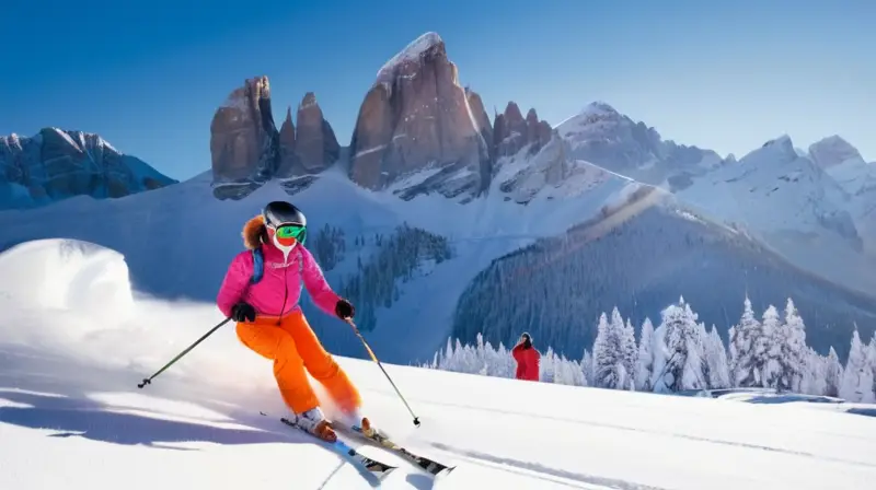 Un paisaje invernal de montañas Dolomitas cubiertas de nieve