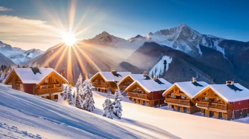 Un paisaje invernal de montañas nevadas