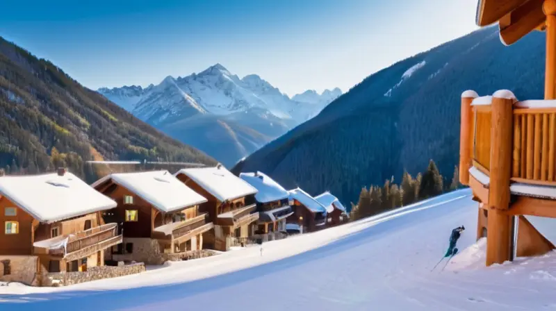 Un paisaje invernal sereno con montañas nevadas