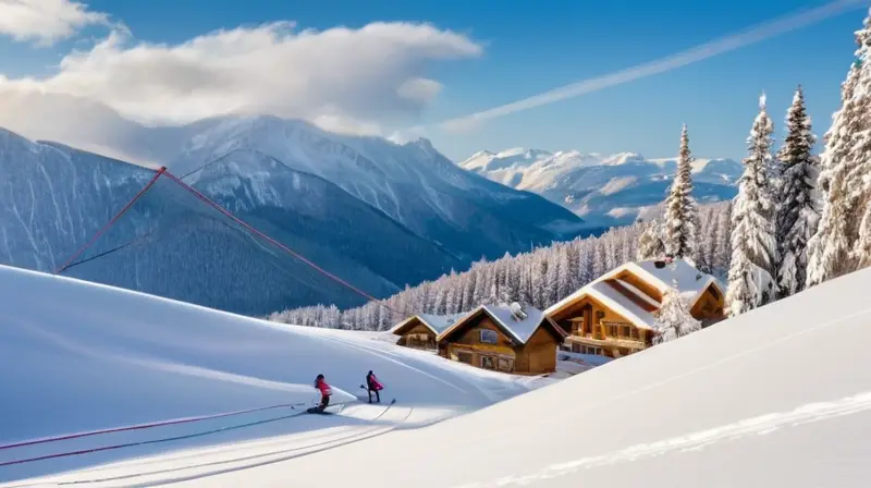 Un paisaje invernal con montañas