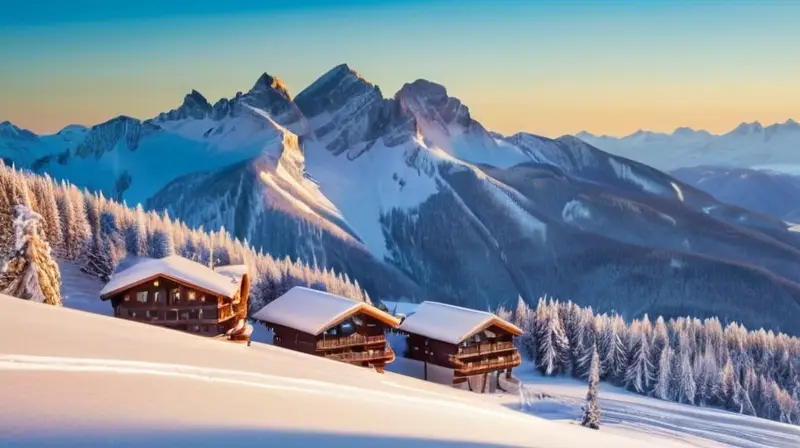 Un paisaje invernal de montañas nevadas