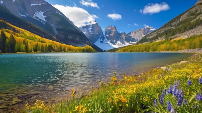 Un paisaje montañoso impresionante con picos nevados