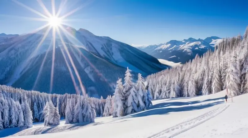 Un paisaje invernal de montañas cubiertas de nieve