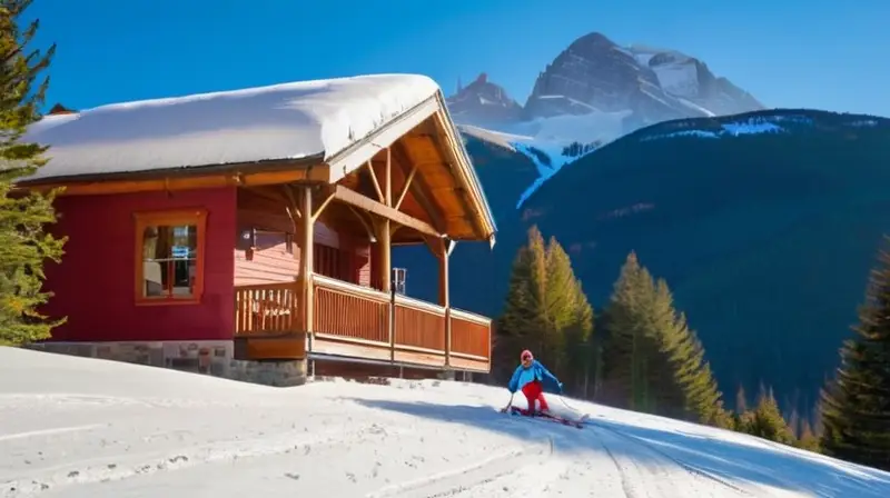 Un paisaje invernal vibrante con familias esquiando