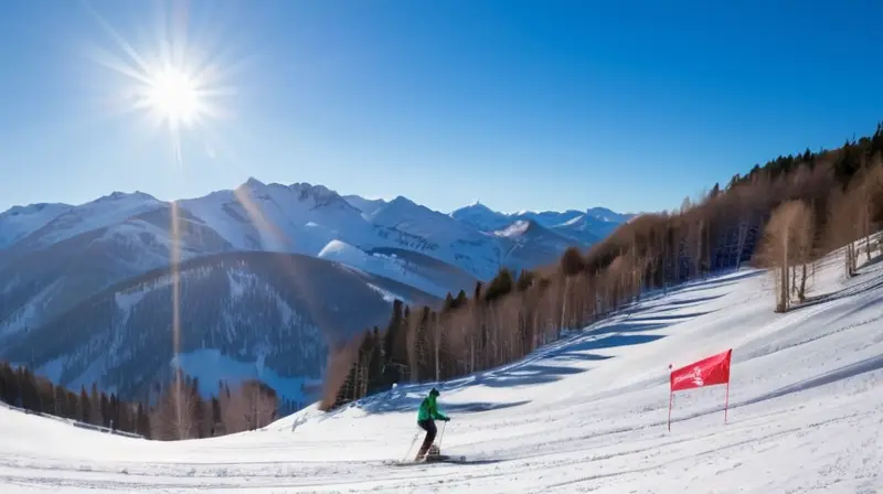 Un paisaje invernal vibrante con esquiadores