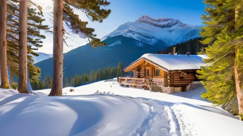 Un paisaje montañoso cubierto de nieve