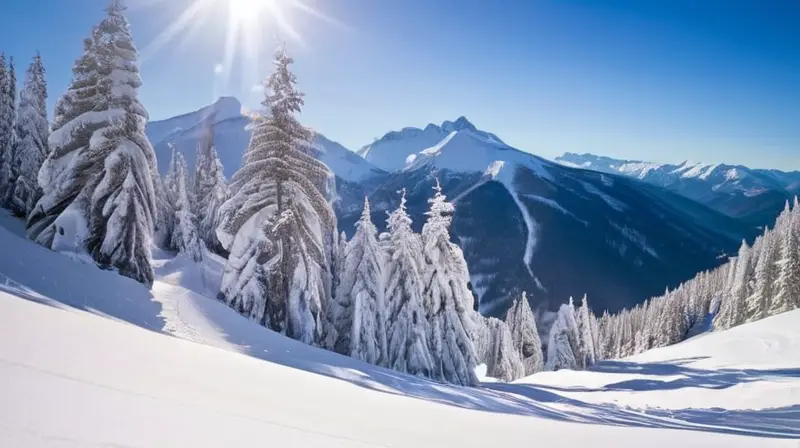 Un paisaje invernal de montañas cubiertas de nieve