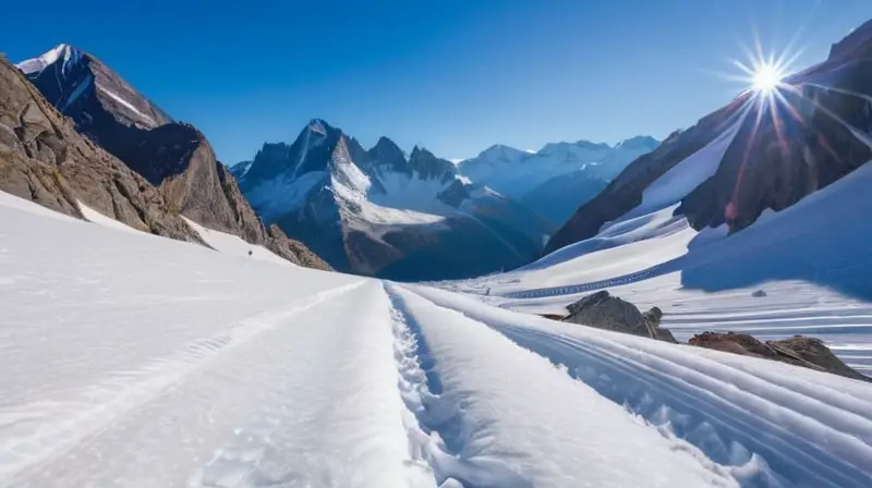 Un paisaje montañoso majestuoso con picos nevados