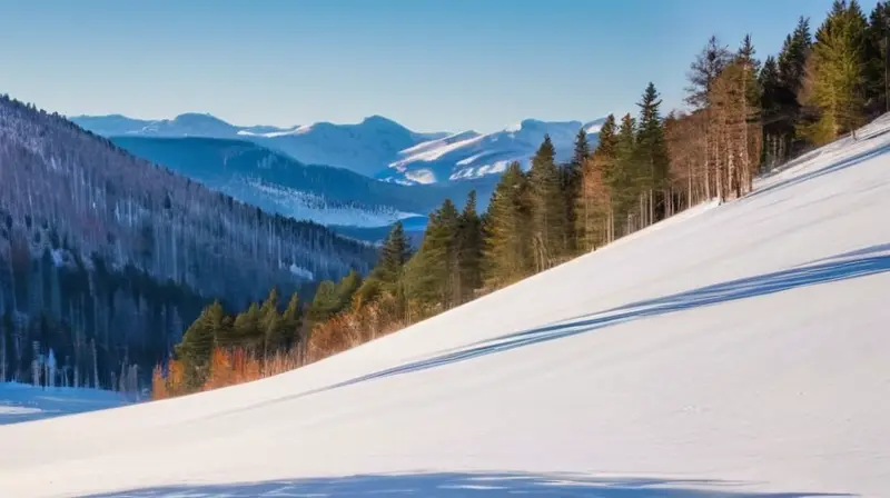 Un paisaje nevado con montañas