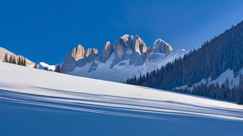 Un paisaje invernal con montañas nevadas