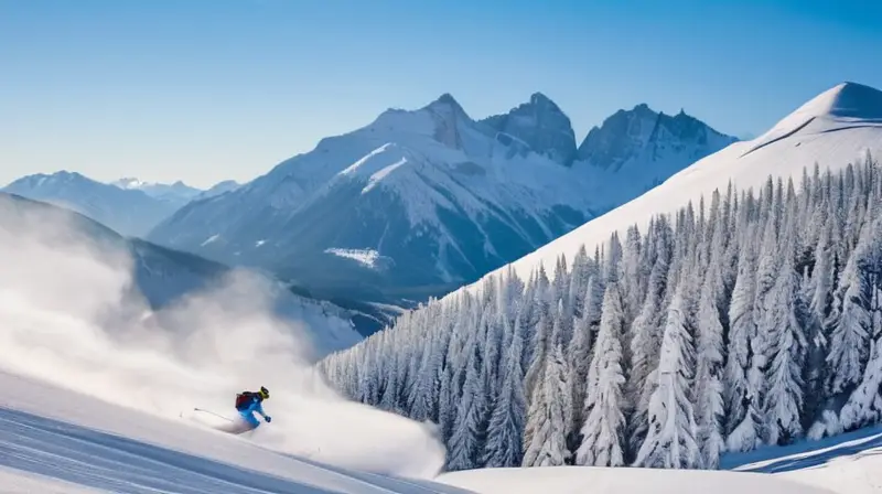 Un paisaje invernal vibrante con montañas nevadas