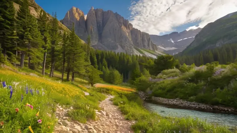 Un paisaje natural sereno con montañas