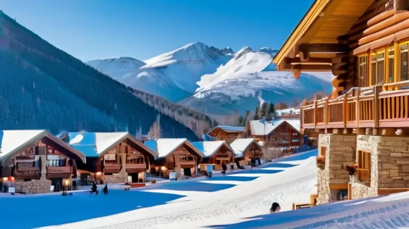 Un paisaje invernal idílico con montañas nevadas