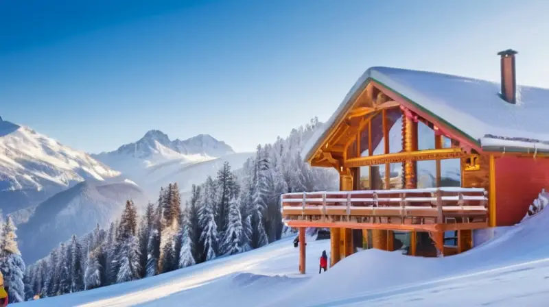 Un paisaje invernal vibrante con montañas nevadas