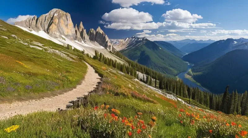 Un paisaje montañoso impresionante con picos