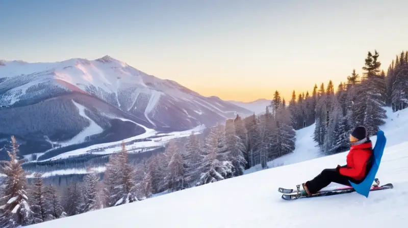 Un vibrante paisaje invernal con montañas nevadas