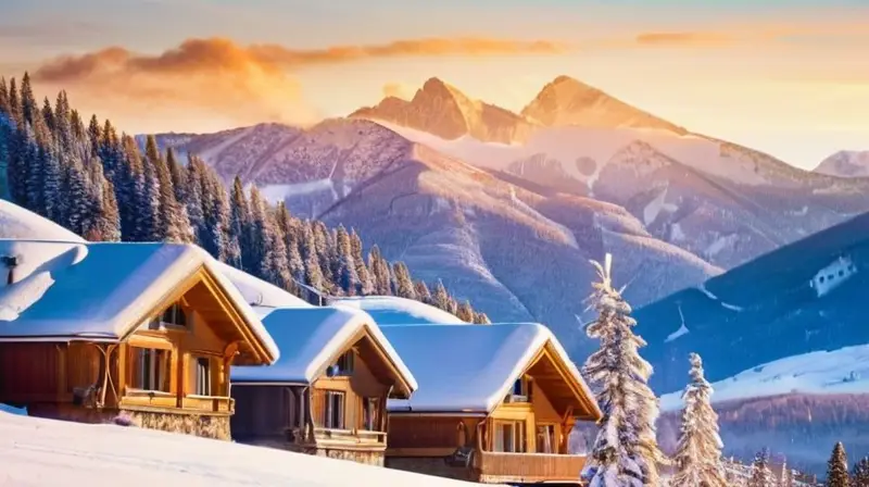 Un paisaje invernal con montañas nevadas