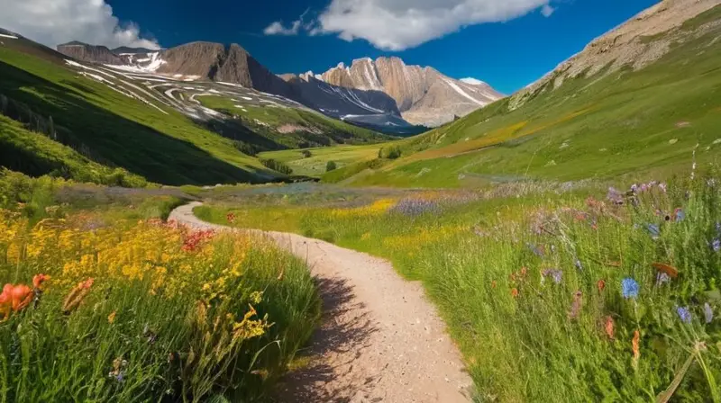 Un paisaje sereno de valles verdes, montañas majestuosas y un camino que invita a la aventura