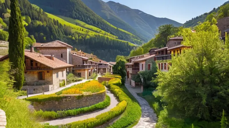 Un valle soleado con colinas verdes