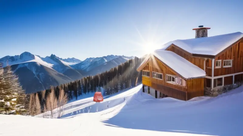 Un paisaje invernal con montañas nevadas