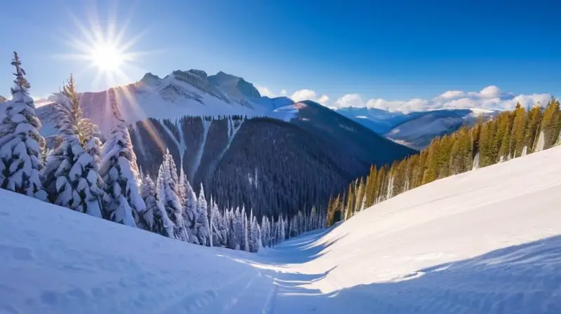 Montañas nevadas con esquiadores en acción