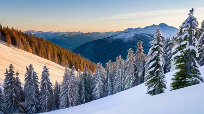 Un paisaje invernal de montañas cubiertas de nieve