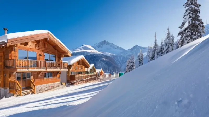 Un paisaje invernal con esquiadores en slopes nevadas