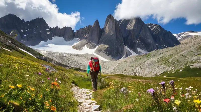 Un paisaje montañoso impresionante con picos nevados