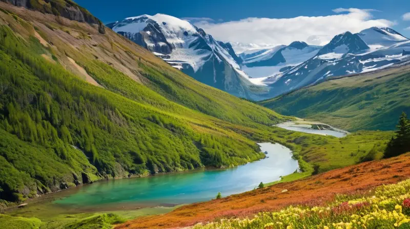 Un paisaje natural impresionante con montañas nevadas