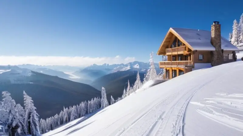 Un paisaje invernal vibrante con montañas nevadas