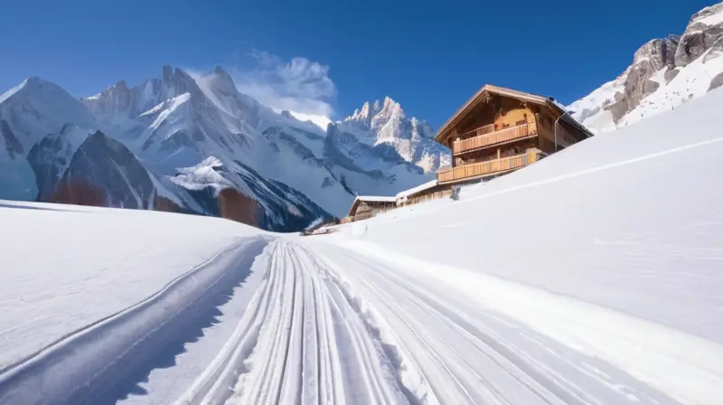 Un paisaje invernal vibrante con esquiadores en Mont Blanc