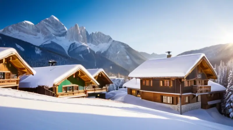 Un paisaje invernal de montañas cubiertas de nieve