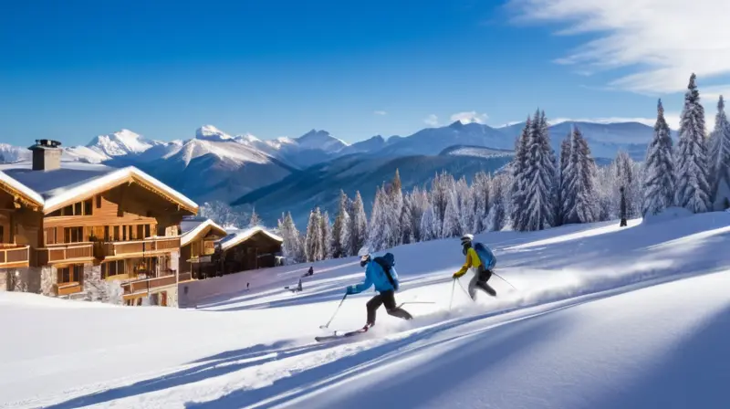 Un paisaje invernal con montañas nevadas